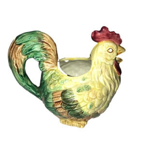 5/$25 
Vintage Rooster  Creamer Stamped FF 1987 5x3”